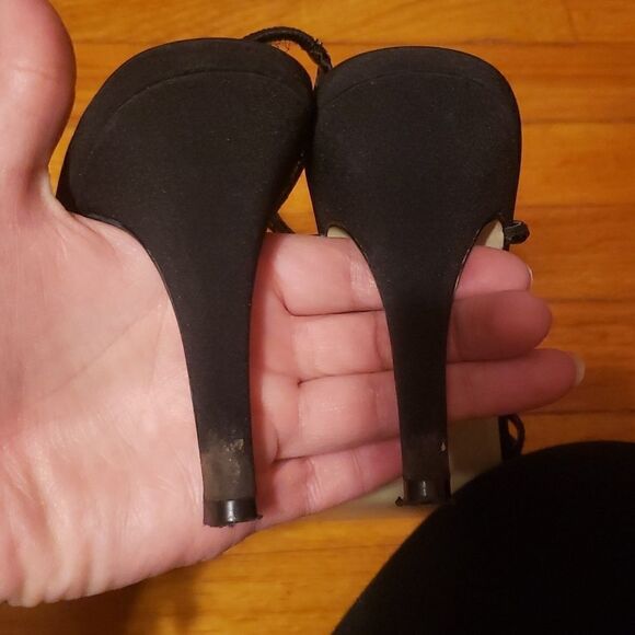 SIZE 7 Caparros scrappy black heels - Picture 3 of 5